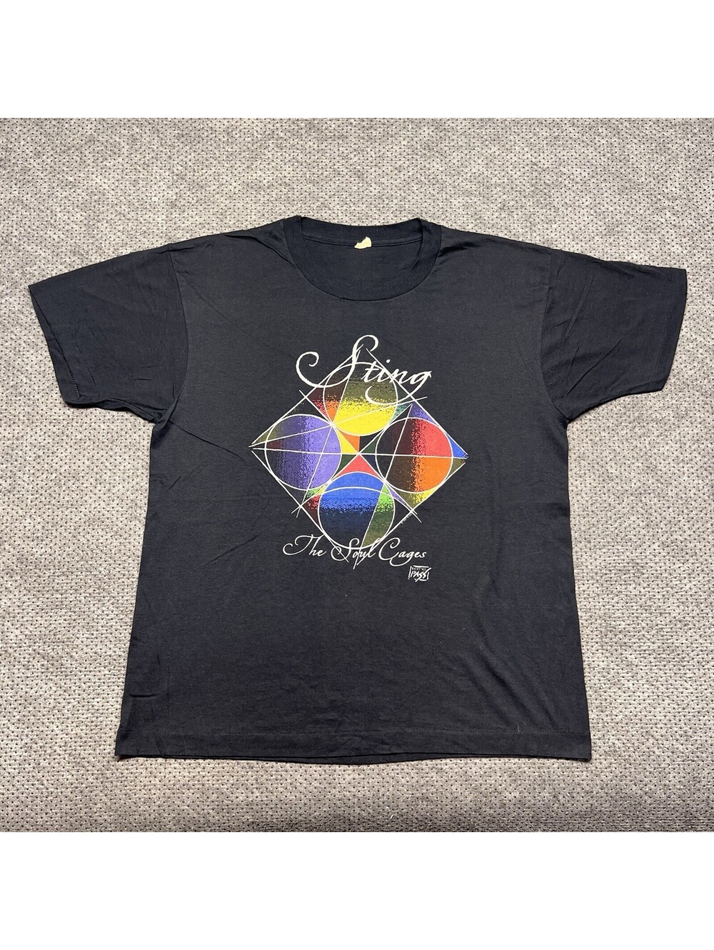 Vintage 1990's Sting The Soul Cages Band Tour T-shirt Men's XL Rare Black USA